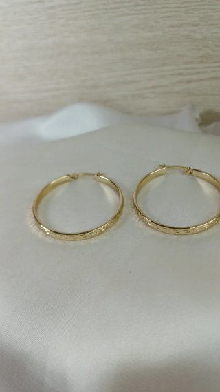 Pendientes Aro Chapado Oro 18k Vintage