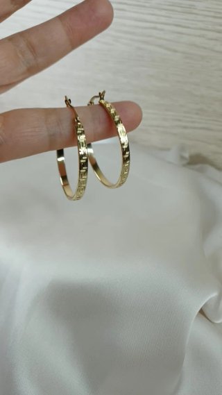 Pendientes Aro Chapado Oro 18k Vintage