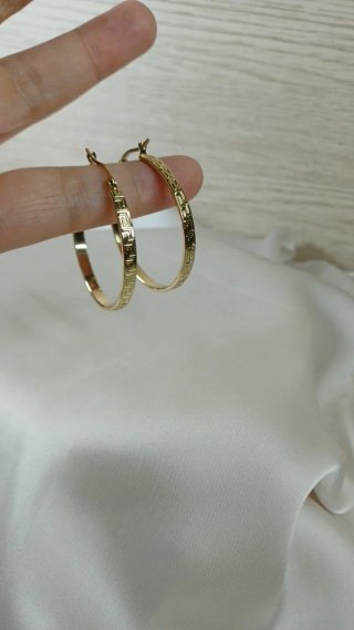 Pendientes Aro Chapado Oro 18k Vintage