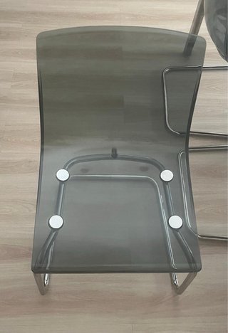 Mesa comedor cristal negro y 6 sillas