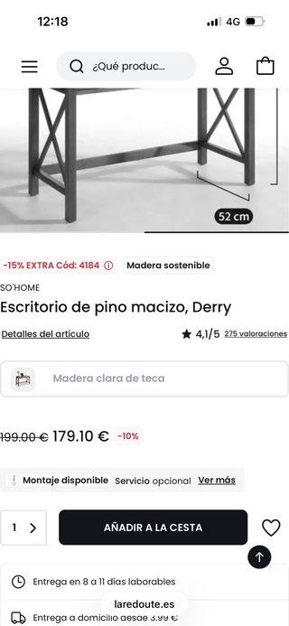 Escritorio madera pino maciza
