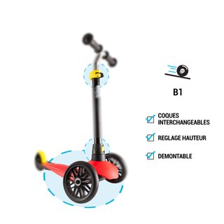 Patinete Scooter Niños 3 ruedas Oxelo B1 Negro (Sin Base)