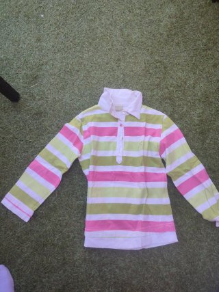 Camisa Unisex Rayas Verde y Rosa