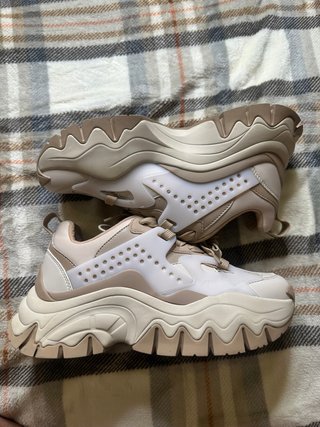 Zapatillas Buffalo Mujer Talla 37 Beige/Blanco