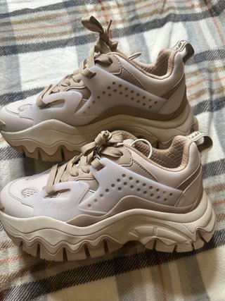 Zapatillas Buffalo Mujer Talla 37 Beige/Blanco