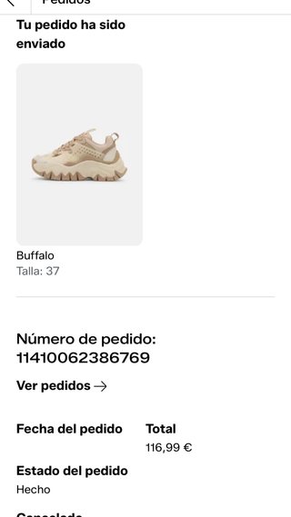 Zapatillas Buffalo Mujer Talla 37 Beige/Blanco