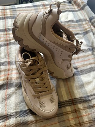 Zapatillas Buffalo Mujer Talla 37 Beige/Blanco