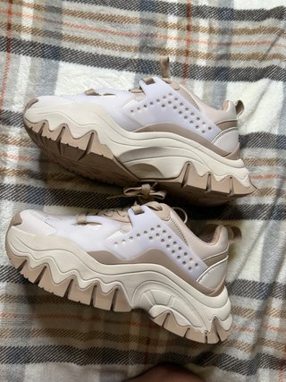 Zapatillas Buffalo Mujer Talla 37 Beige/Blanco