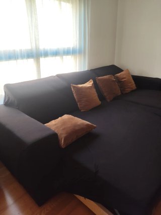 Sofá Cama Chaise Longue Negro