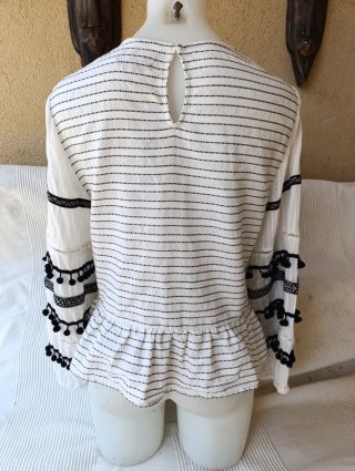 Blusa Zara Rayas Negras y Blancas