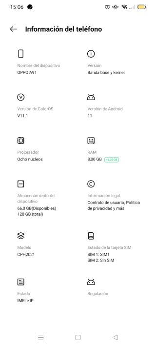 OPPO A91 Azul Pantalla Azul