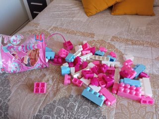 Juego bloques construcción. Niñas. 80 Piezas