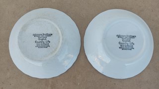 Antigüedades, lote de 2 platos porcelana Inglesa