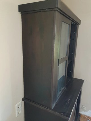 Mueble Estantería Madera y Cristal