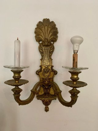 Par de Lámparas de Pared Bronce