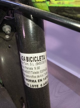 Bicicleta infantil 14 negro/verde