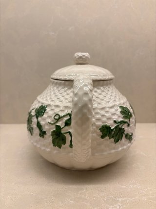 Tetera Vintage Bordallo Pinheiro Cesta Verde