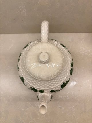 Tetera Vintage Bordallo Pinheiro Cesta Verde