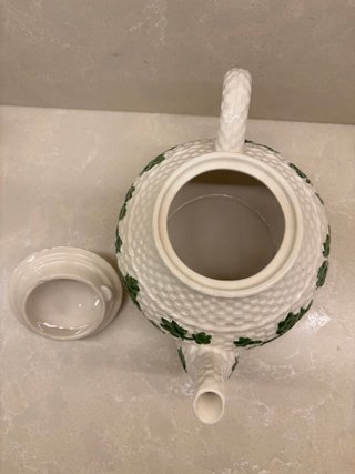 Tetera Vintage Bordallo Pinheiro Cesta Verde