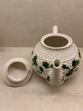 Tetera Vintage Bordallo Pinheiro Cesta Verde