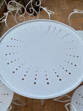 Mesa y 4 sillas de hierro vintage