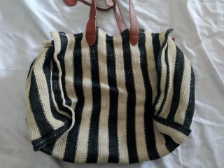 Borsa Twinset a righe beige e nere mare