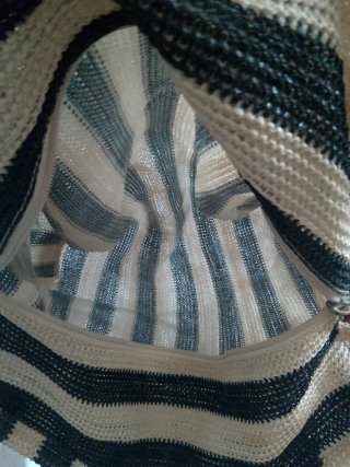 Borsa Twinset a righe beige e nere mare