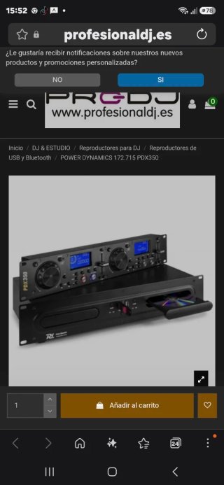 Reproductor CD/USB POWER DYNAMICS PDX350