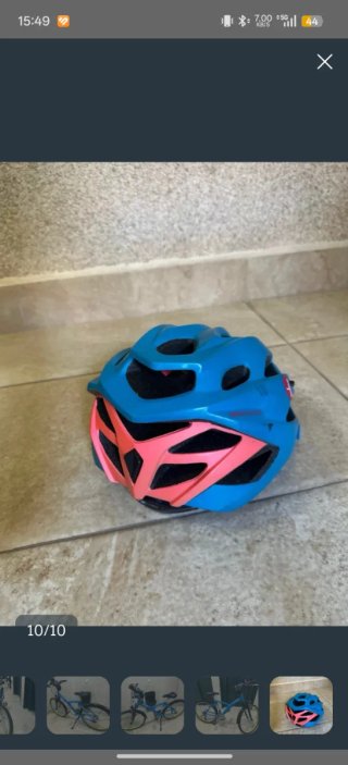 Bicicleta BTWIN hibrida  azul con cesta