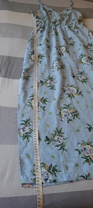 Abito Lungo Floreale Celeste H&M Tg.40