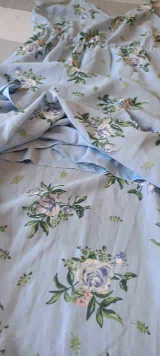 Abito Lungo Floreale Celeste H&M Tg.40