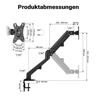 Wiltec 65449 | Supporto Monitor da Scrivania 17-27