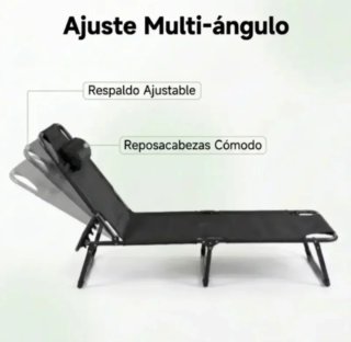 Tumbona plegable negra