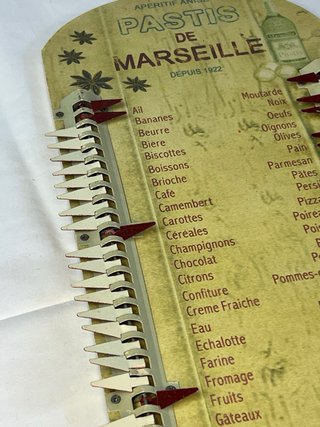 Pense-bête lista spesa vintage Pastis de Marseille