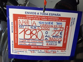 Aprilia Shiver 750 Naked Negra/Roja