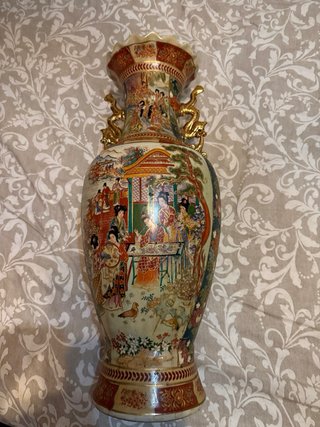 Jarrón Chino Grande porcelana Dorado 62cm