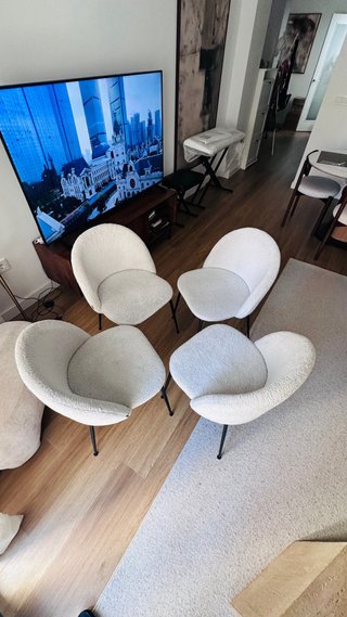 Juego de 4 sillas borreguito