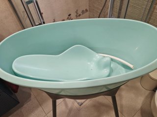 Bañera bebé Luma azul y gris