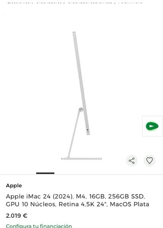 Imac Apple Plata 24 M4 16GB 256GB