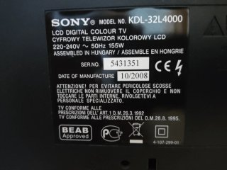 TV Sony Bravia 32 Negra