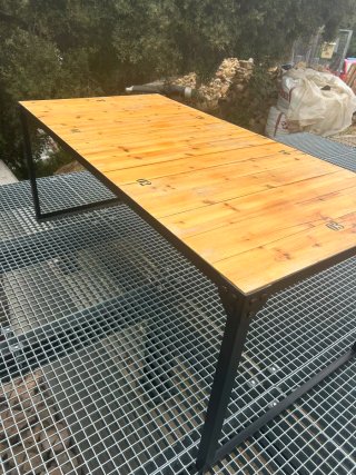 MESA MADERA ESTILO INDUSTRIAL M&M