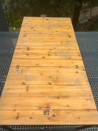 MESA MADERA ESTILO INDUSTRIAL M&M