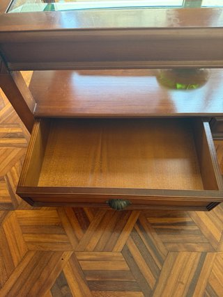 Mesa de centro madera y cristal 110x55x45