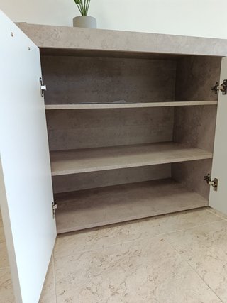 Aparador Cómoda 3 Puertas Gris y Blanco