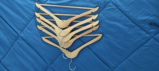 Lote 10 Perchas Madera Natural