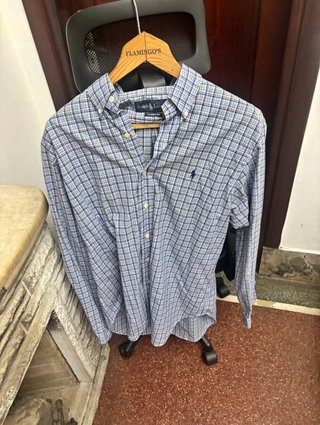 Camisa Polo Ralph Lauren Cuadros Azul Talla M