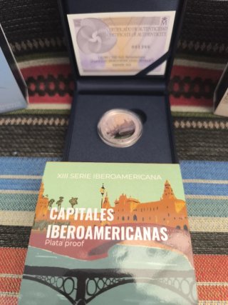 Moneda Plata 5 Euro Sevilla Iberoamericana