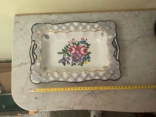 Bandeja porcelana floral Corte Inglés