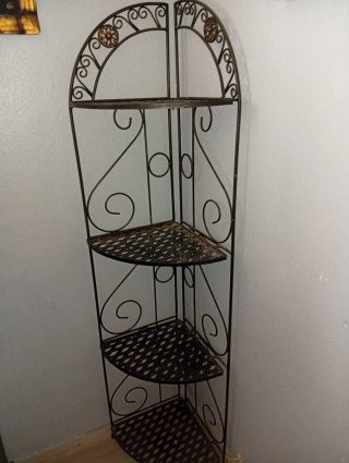 Mueble estantería forja de rincón
