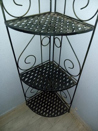 Mueble estantería forja de rincón